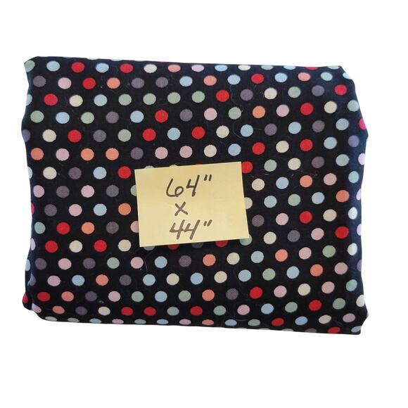Brother Sister Studio Polka Dot Fabric Remnant 64x44 Quilting Cotton Black - Picture 2 of 10